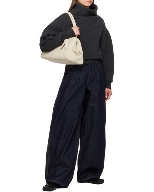 Jacquemus Blue High-Waisted Curved Leg Jeans