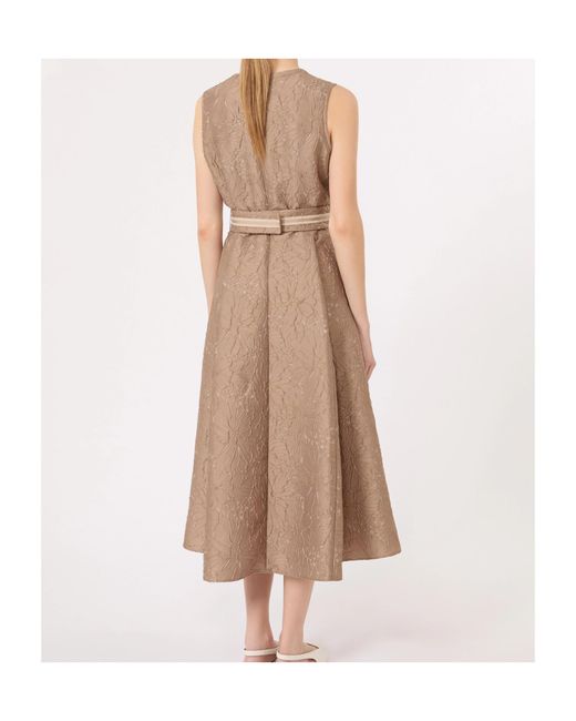 Max Mara Natural Round Neck Sleeveless Dress
