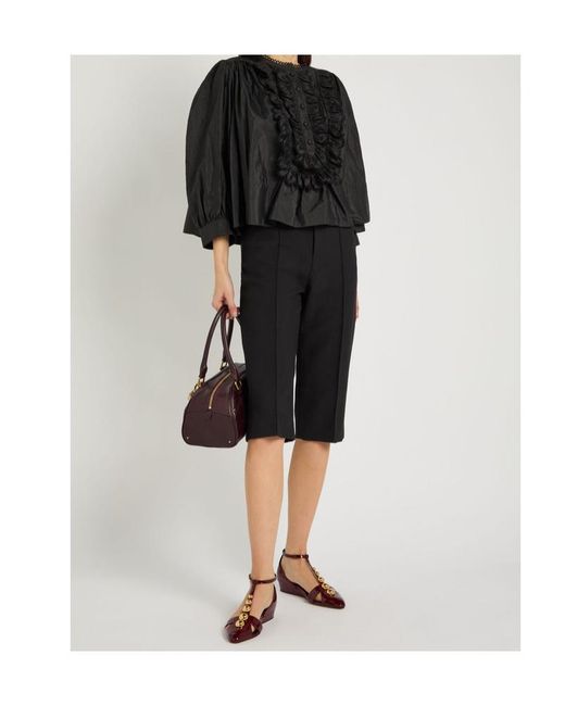 Chloé Black Ruffled Shell Blouse