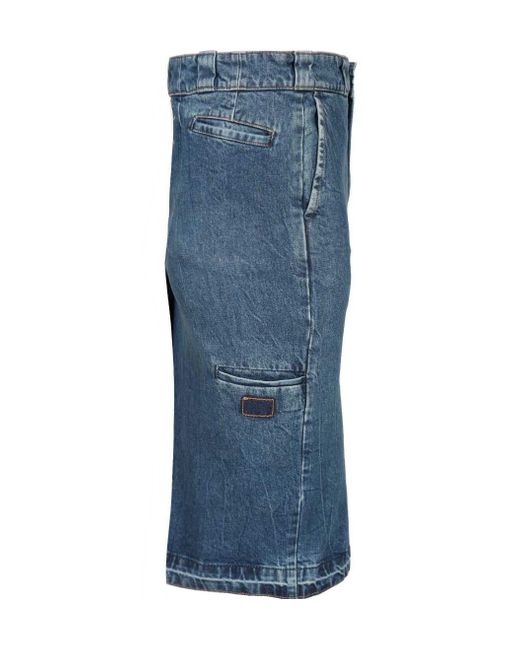 Maison Margiela Blue Rear Silt Skirt