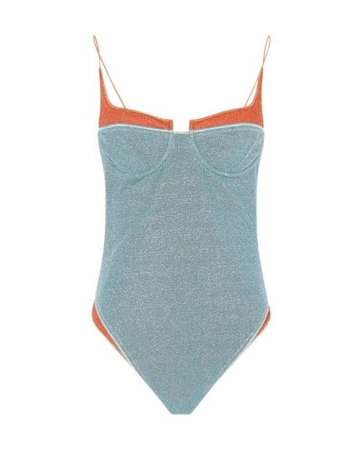 Oseree Blue Oséree Strapped One-Piece Swim Suit