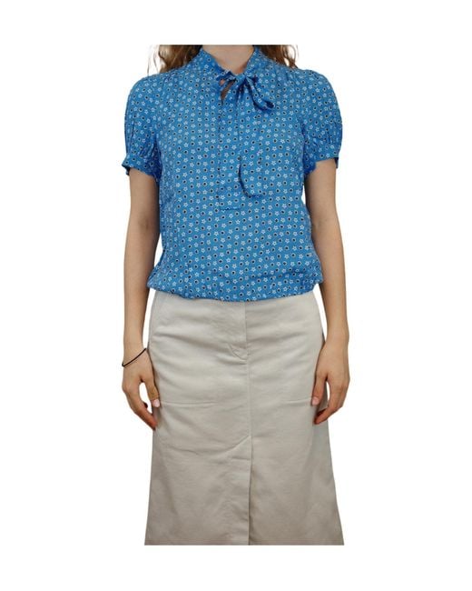 iBlues Blue Printed Pattern Blouse