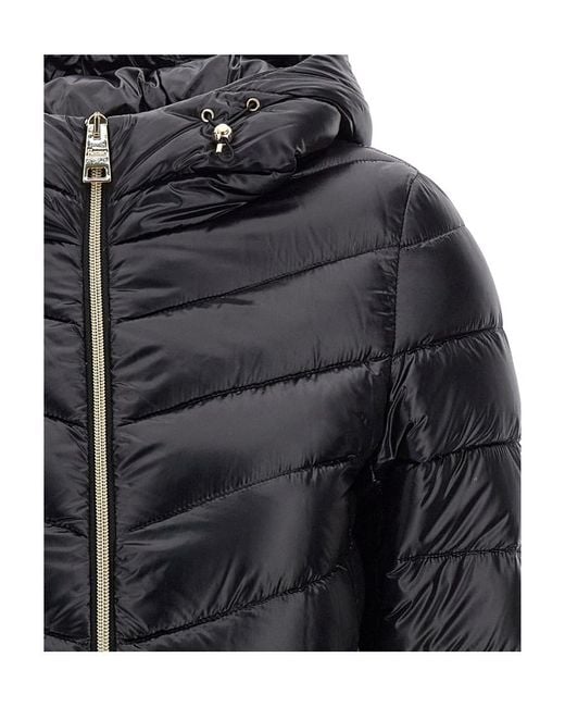 Herno Black Quilted Hooded Drawstring Puffer Jacket