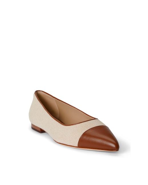 Ralph Lauren Brown Solid Color Ballet Pumps