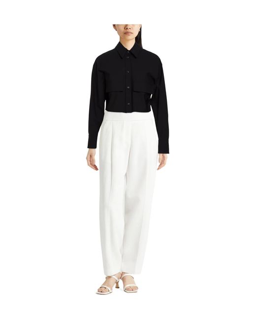 Brunello Cucinelli Black Simple Cropped Blouse