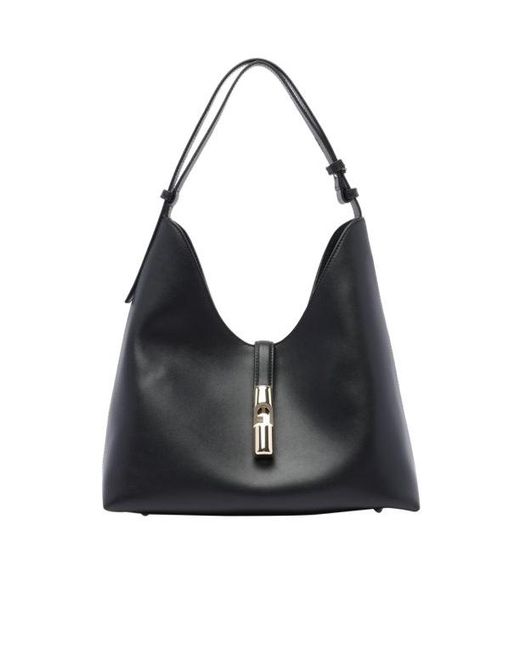 Furla Black Goccia Medium Hobo Bag