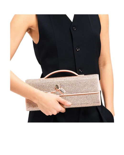 Bottega Veneta Pink Rhinestone-Encrusted Clutch Bag