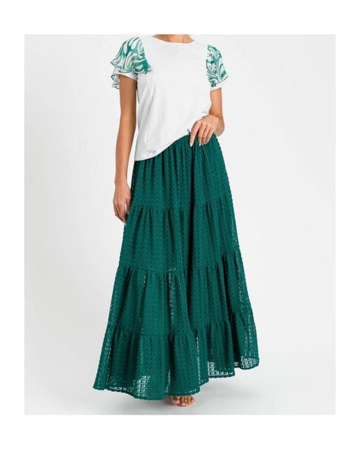 Twinset Green Openwork Skirt