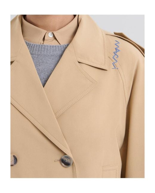 Marni Natural Double-Breasted Short Trench Jacket