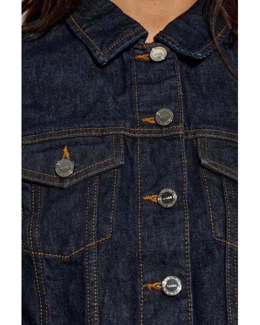 Ganni Blue Cropped Denim Jacket