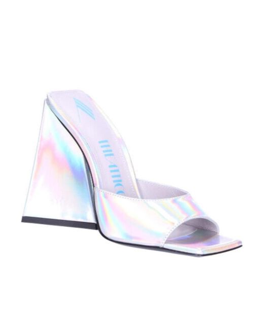 The Attico White The Devon Square Toe Slip-On Mules