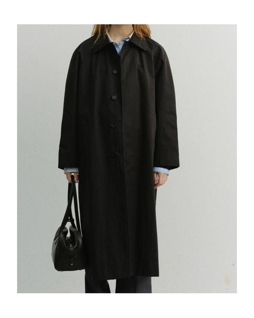 DUNST Black Buttoned Coat for men