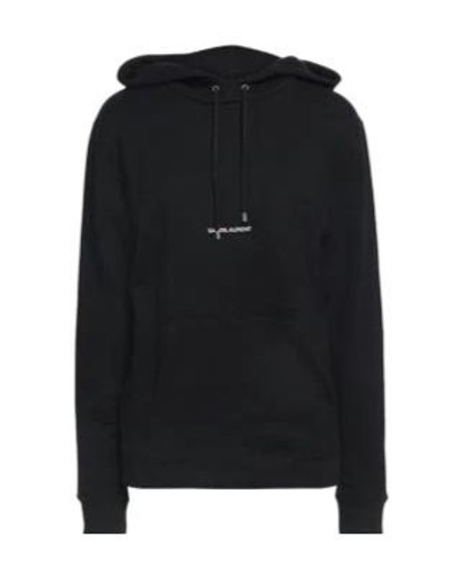 Saint Laurent Black Drawstring Hooded Sweatshirt