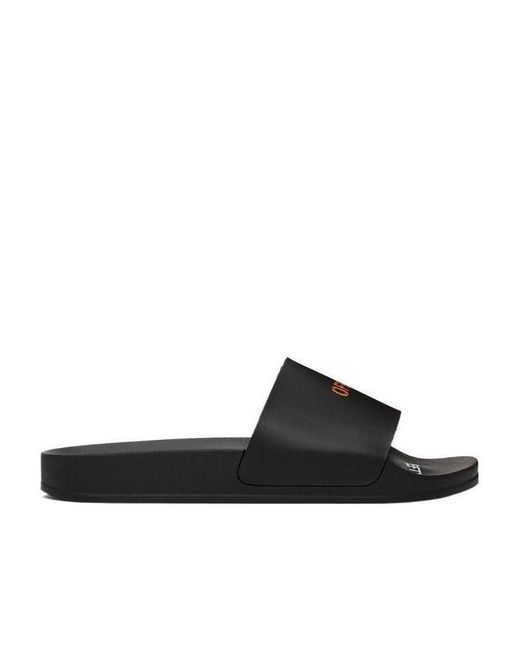 Off-White c/o Virgil Abloh Black Logo Print Pool Slides