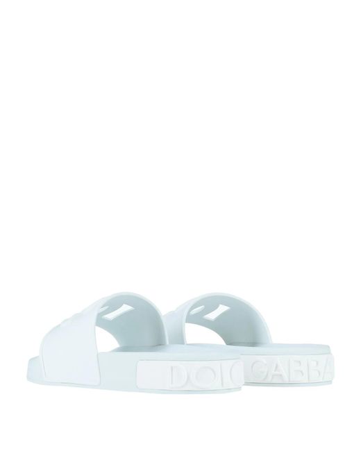 Dolce & Gabbana White Pool Slides Sandals