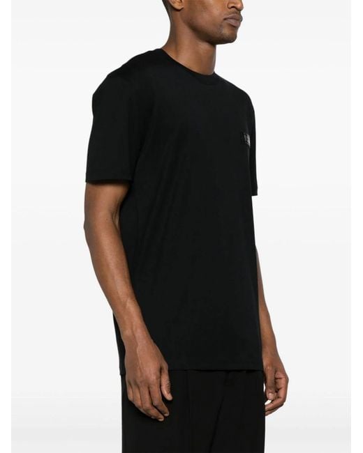 Moschino Black Logo-Appliqué Cotton T-Shirt for men