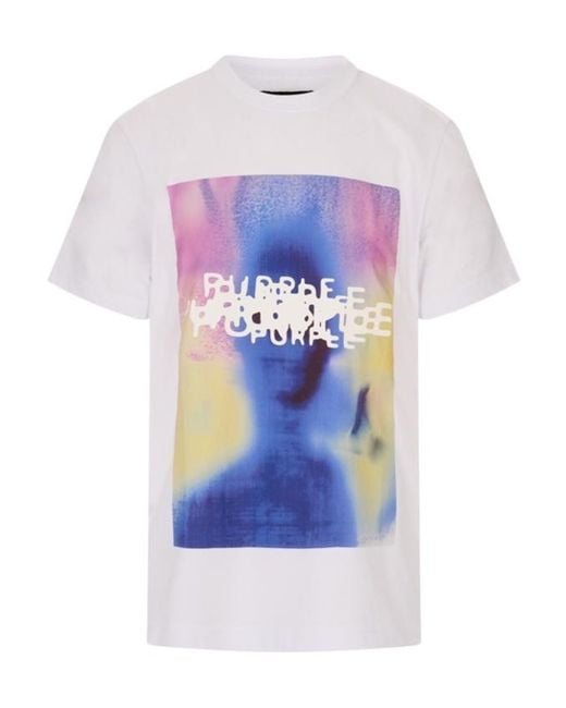 Purple Brand White Afterimage T-Shirt for men