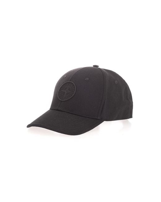 Stone Island Black Junior Compass Embroidered Cap