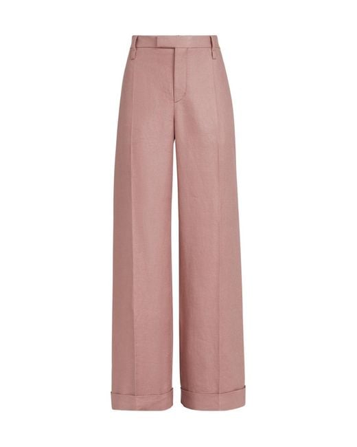 Brunello Cucinelli Pink Diagonal Flared Trousers