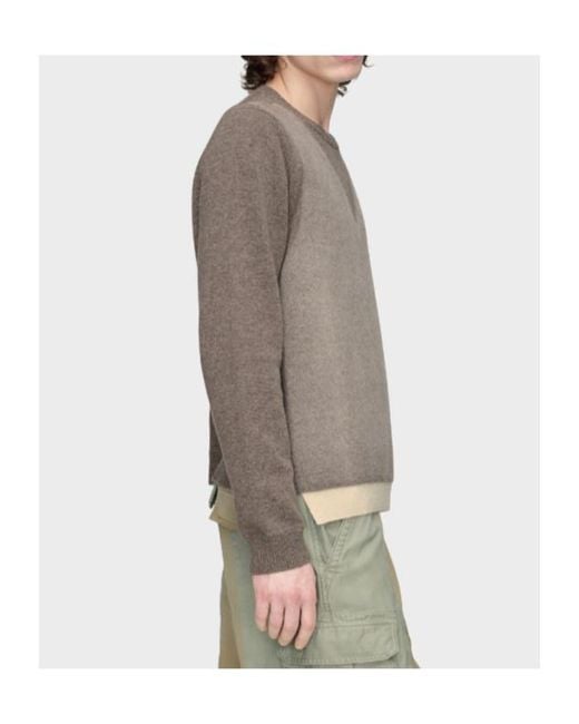 Maison Margiela Gray Fused Knit Wool Crewneck Sweater for men