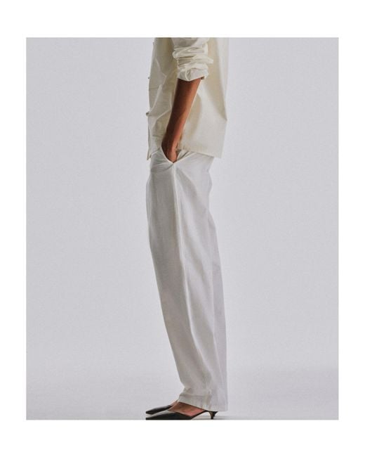 The Row White Fael Straight-Leg Trousers