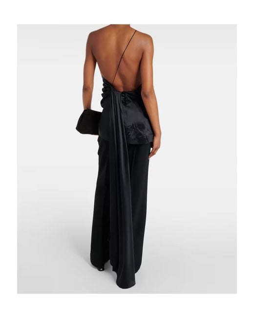 TOVE Black Shiloh One-Shoulder Silk Top