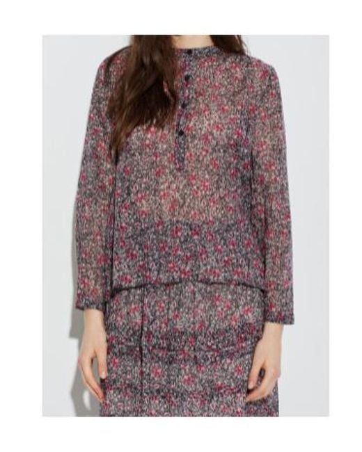 Isabel Marant Purple Maria Floral Buttoned Top