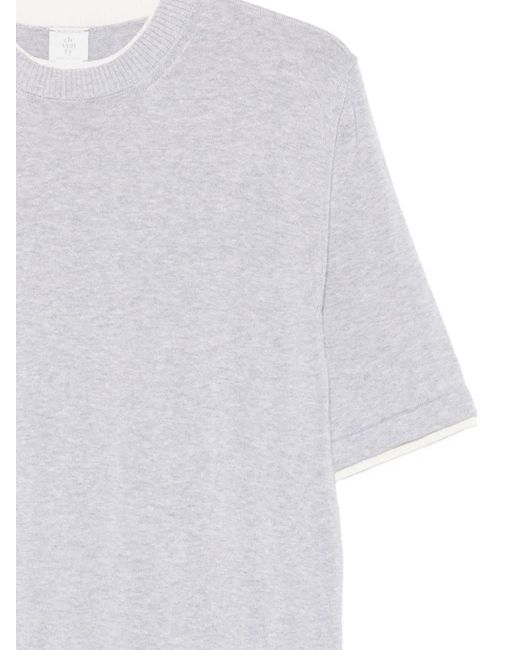 Eleventy White Layered-Detail T-Shirt for men