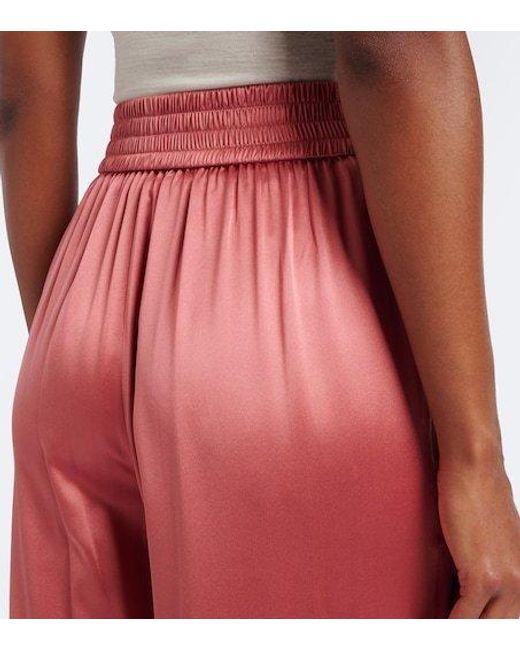 Joseph Pink Dijon Silk Satin Wide-Leg Pants