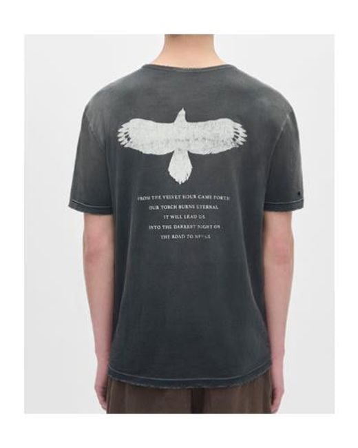 Ann Demeulemeester Gray Baptist Standard T-Shirt With 'Eternal Eagle' for men