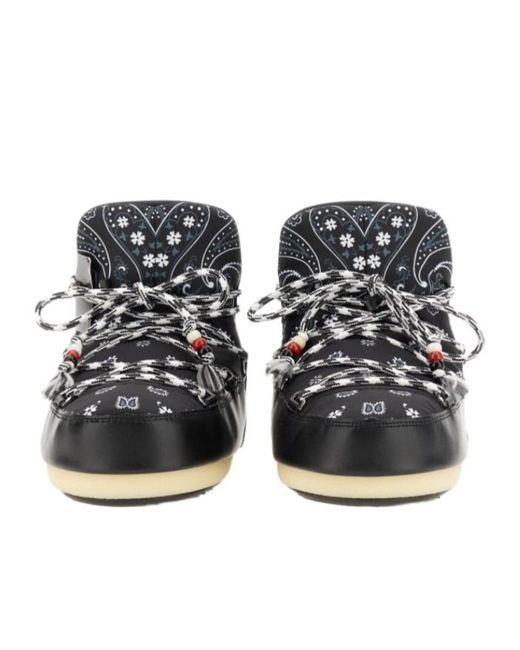Alanui Black Multi-Panel Lace-Up Boots