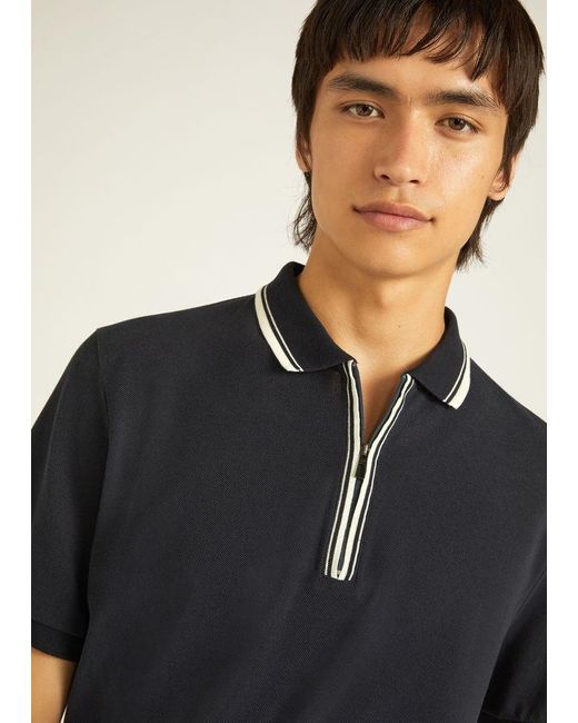 Loro Piana Blue Zip Regatta Polo Shirt for men
