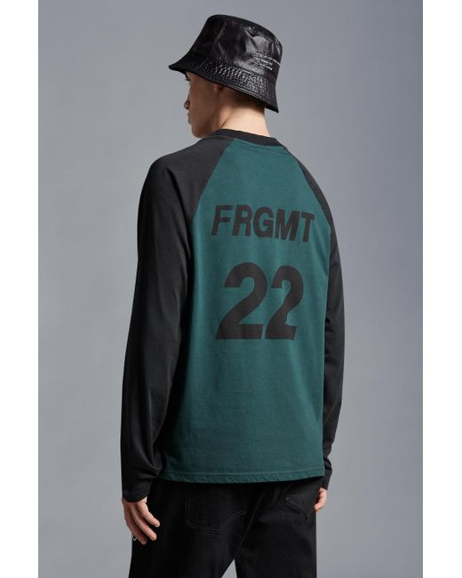 Moncler Green Logo Long Sleeve T-Shirt for men