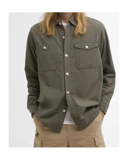 Barbour Green Hemd Ryehill Textured Relaxed for men