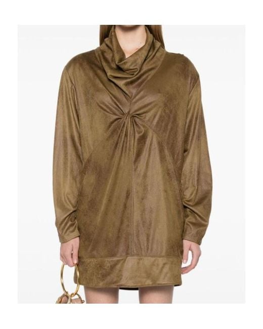 Isabel Marant Brown Long-Sleeved Dress
