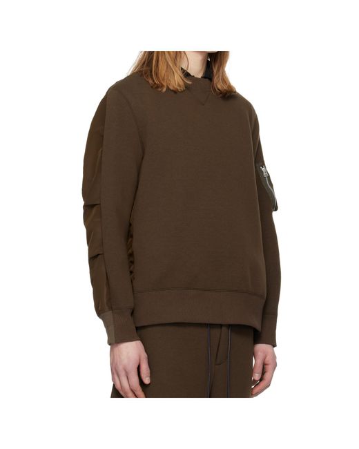 Sacai Brown Sponge Pullover for men