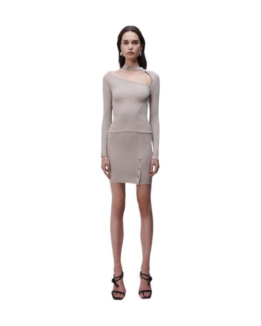 Jonathan Simkhai Multicolor Asymmetrical Cut-Out Mockneck Top