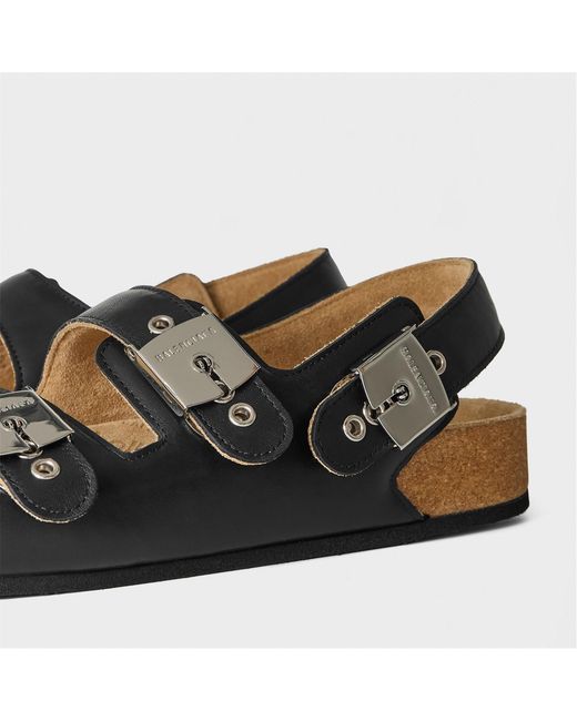 Balenciaga Black Flat Sandals