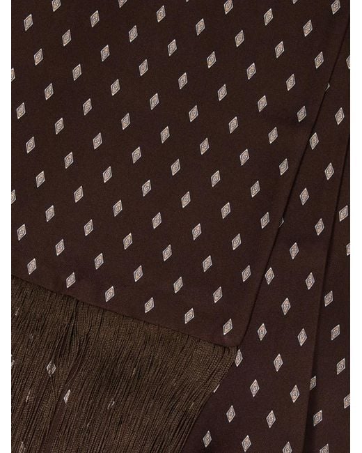 Ferragamo Brown Ferragamo Micro Gancini Printed Fringed Scarf for men