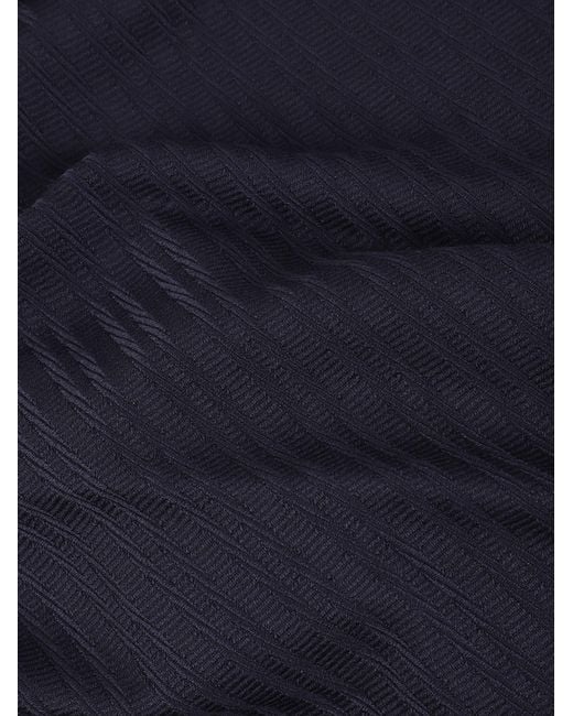 Emporio Armani Blue Frayed Edge Scarf for men