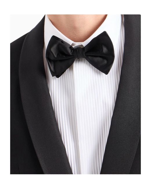 Giorgio Armani Black Oversize Bow Satin Tie for men