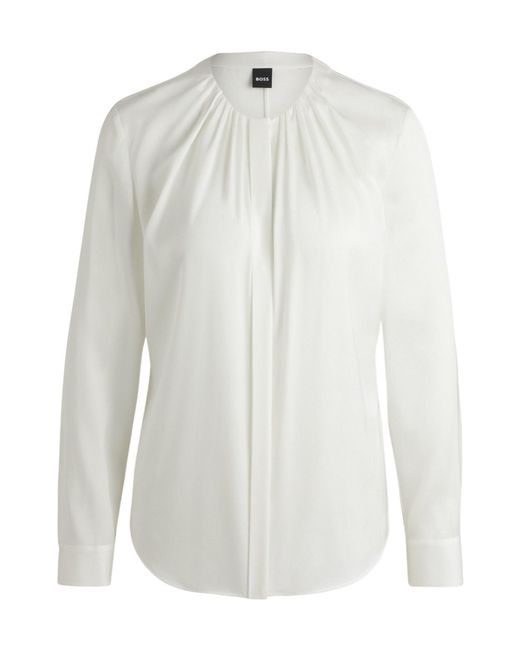 Boss White Longsleeve Blouse