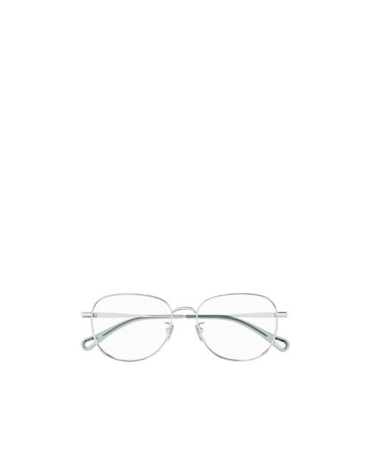Chloé White Chloé Eyewear Round Frame Glasses