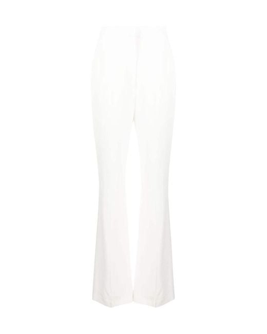 McQueen White High-Waist Flared Tailored Trousers