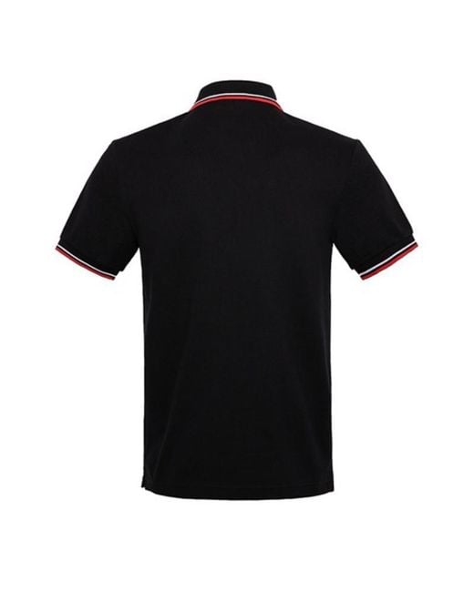 Prada Black Short Sleeve Button Polo Shirt for men