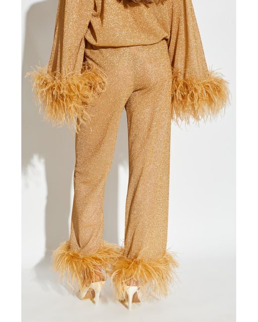 Oseree Natural Oséree Lurex Thread Trousers