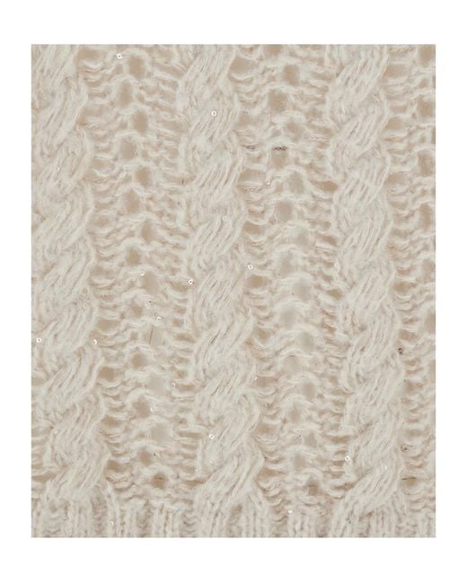 Antonelli White Round-Neck Knitted Sweater