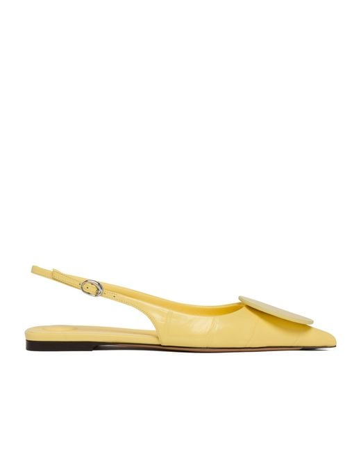 Jacquemus Yellow Pointed Toe Slingback Flats