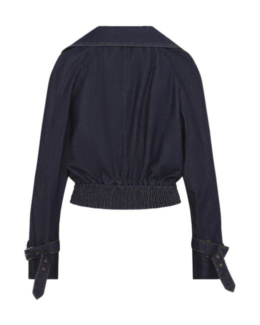Dries Van Noten Blue Long-Sleeve Denim Jacket