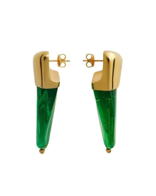 Bottega Veneta Green Large Prisma Earrings